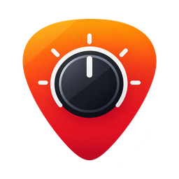 Preset Maestro logo — an orange and red guitar pick with a control knob.